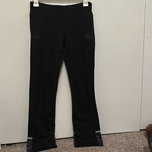 Lululemon Athletica Midnight Black Leggings with Zipper Accents